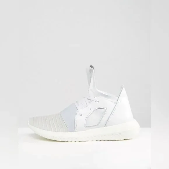 adidas Originals White Tubular Defiant Sneakers EUC Size 8 - Picture 8 of 9